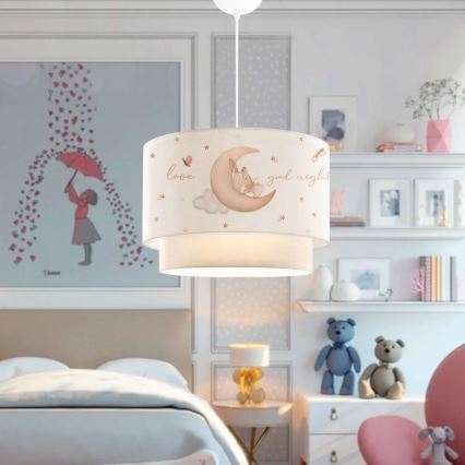 Kids' pendant light CANDY 1xE27/40W/230V white/beige