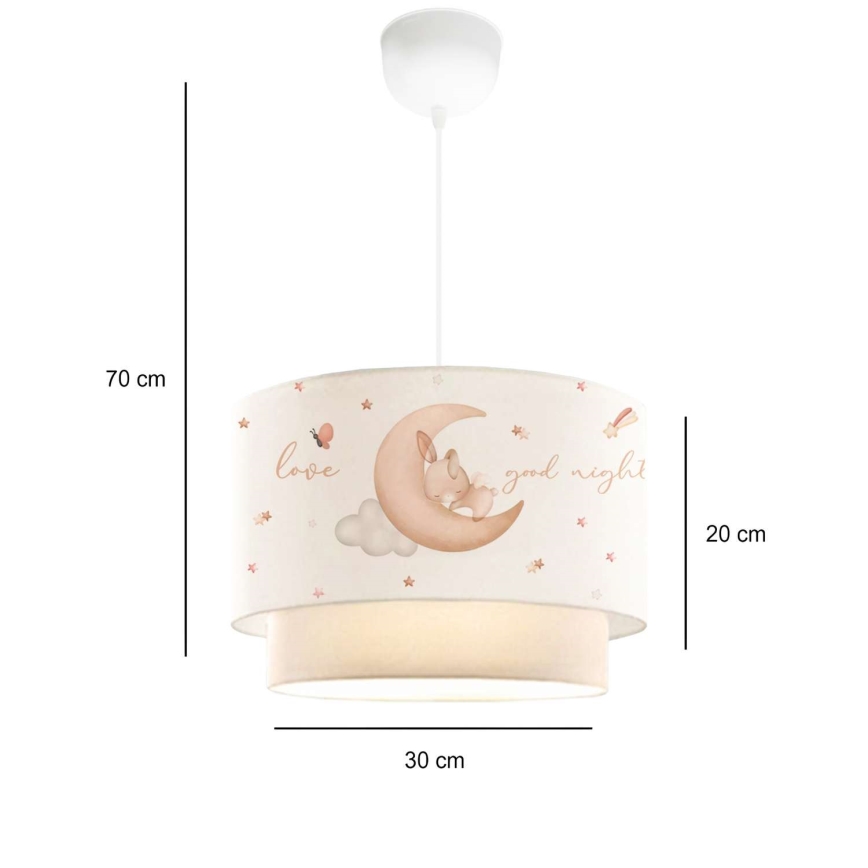 Kids' pendant light CANDY 1xE27/40W/230V white/beige