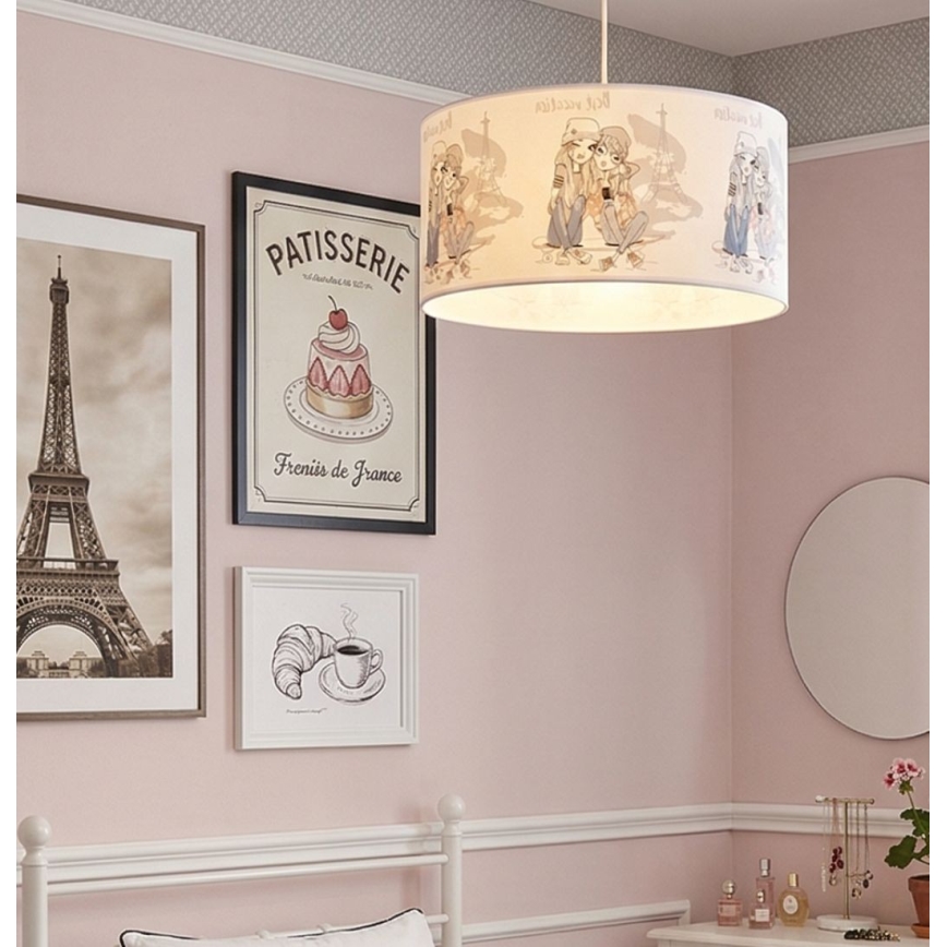 Kids' pendant light GIRLS VIBES 1xE27/60W/230V Ø 40 cm Paris