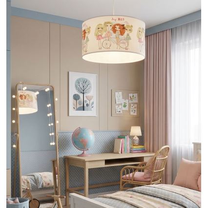 Kids' pendant light GIRLS VIBES 1xE27/60W/230V, Ø 40 cm — for girls