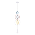 Kids' pendant light on cord HOOPS 1xE27/20W/230V Ø 19 cm multicolored