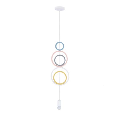 Kids' pendant light on cord HOOPS 1xE27/20W/230V Ø 19 cm multicolored