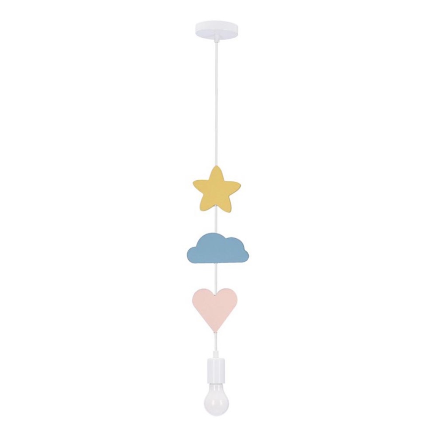 Kids' pendant light on cord TRIO 1xE27/20W/230V yellow/blue/pink