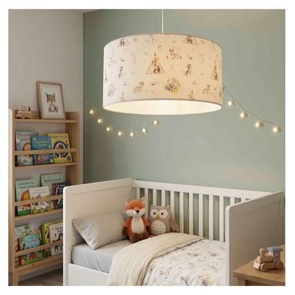 KIDS ROOM Children's Ceiling Light 1xE27/60W/230V, Ø 40 cm — Animal Motifs