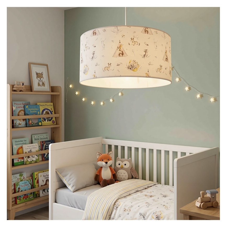 KIDS ROOM Children's Ceiling Light 1xE27/60W/230V, Ø 40 cm — Animal Motifs