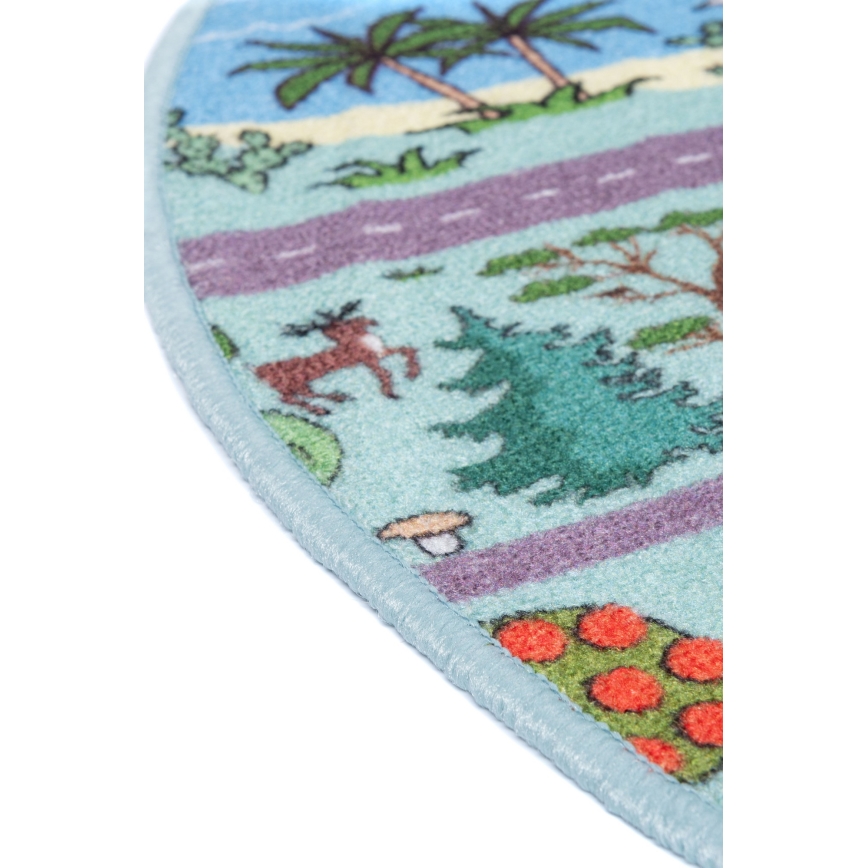Kids' rug STELLA STREETS 120 cm turquoise/city