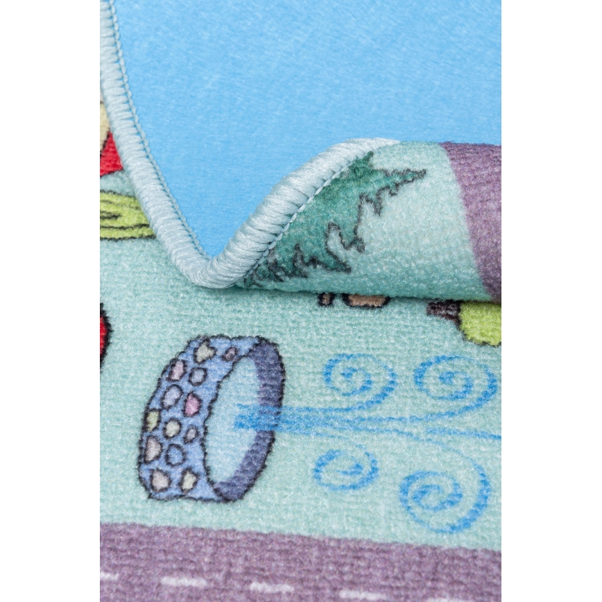 Kids' rug STELLA STREETS 120 cm turquoise/city
