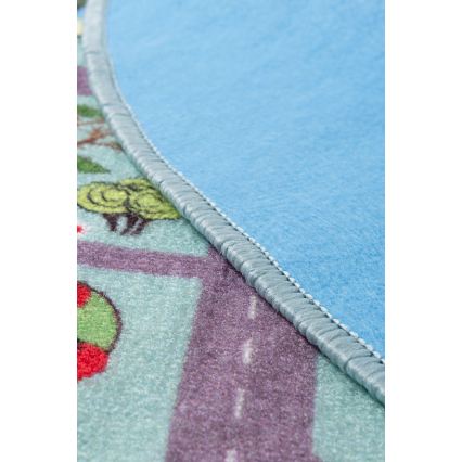 Kids' rug STELLA STREETS 120 cm turquoise/city