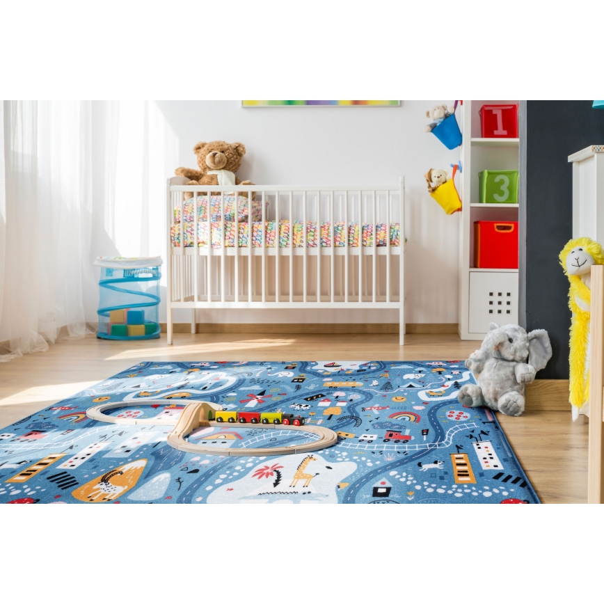 Kids' rug STELLA STREETS 120x170 cm blue/city