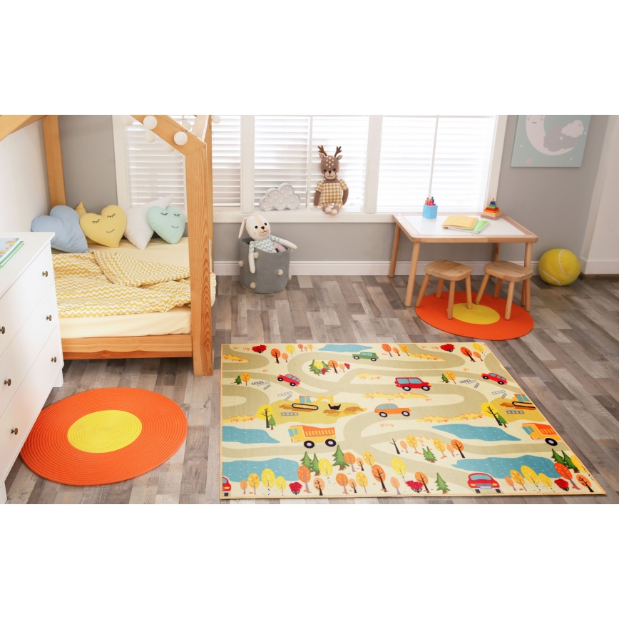 Kids' rug STELLA STREETS 80x100 cm beige/city