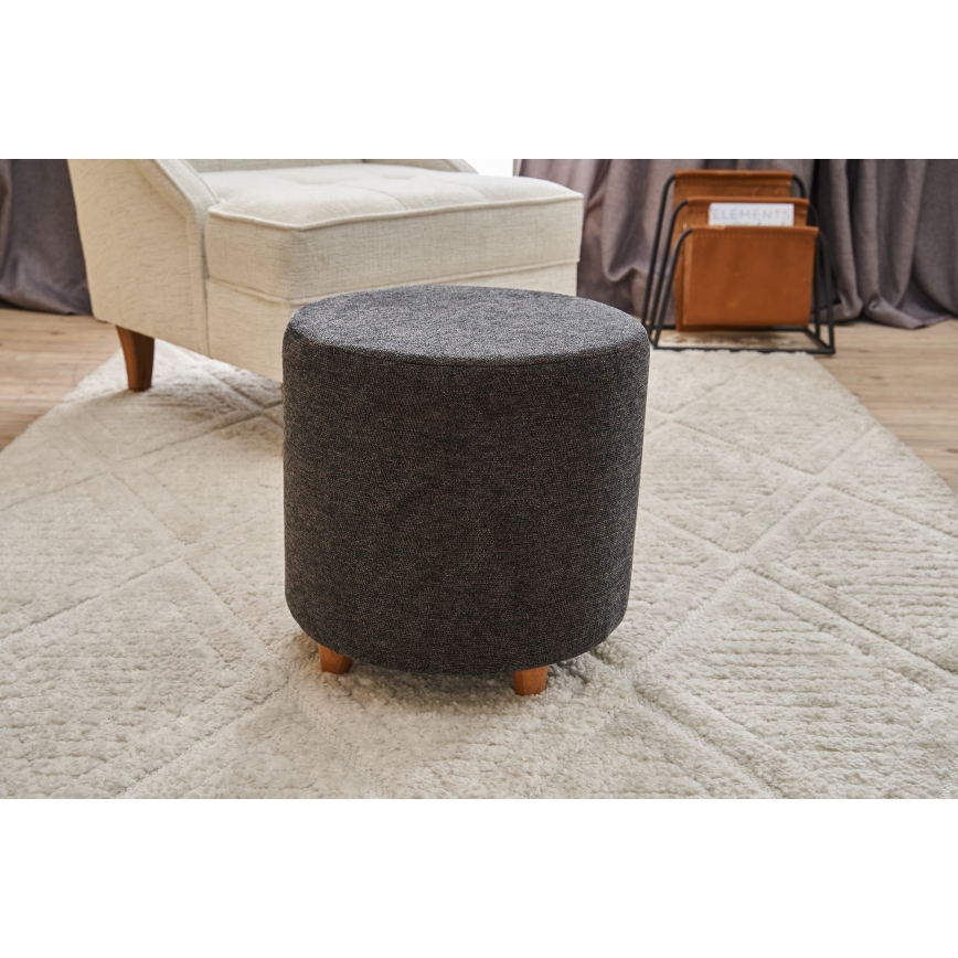 KIMA Ottoman, Ø 40 cm, Anthracite