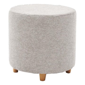 KIMA Ottoman, Ø 40 cm, Cream/Grey