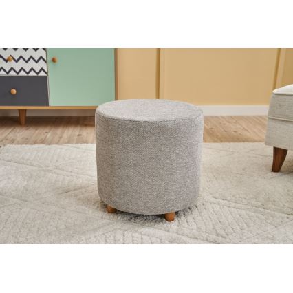 KIMA Ottoman, Ø 40 cm, Cream/Grey