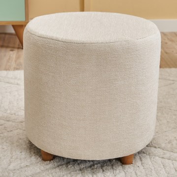 KIMA Ottoman, Ø 40 cm, Cream