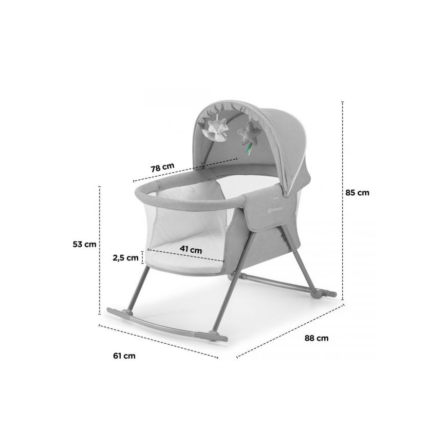 KINDERKRAFT - Baby cot 3in1 LOVI grey