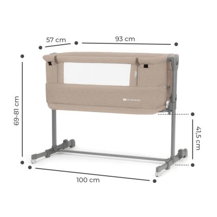 KINDERKRAFT - Baby crib NESTE GROW beige