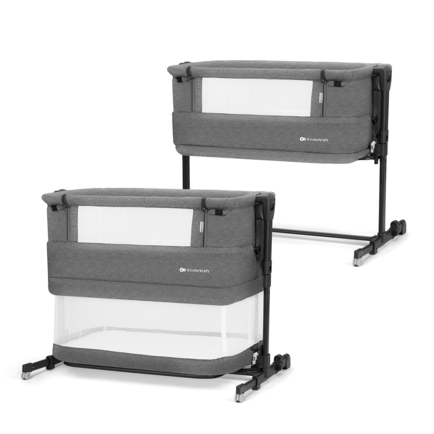 KINDERKRAFT - Baby crib NESTE GROW dark grey
