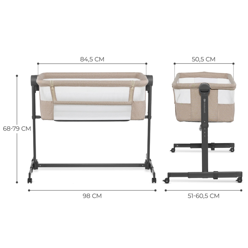 KINDERKRAFT - Baby crib NESTE UP 2 beige