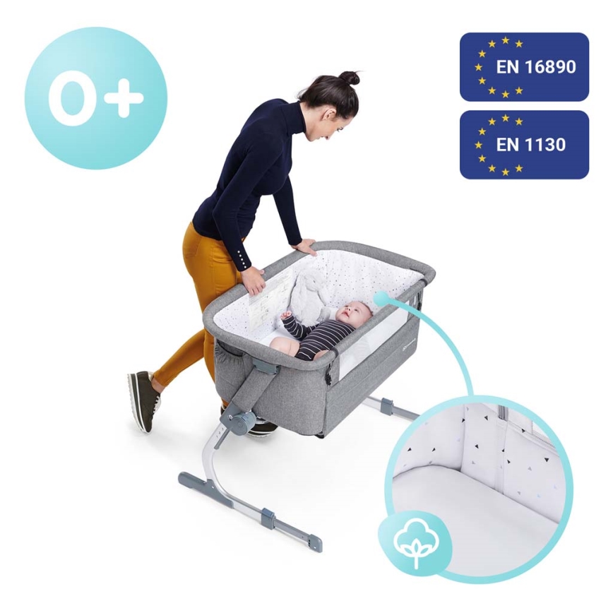 KINDERKRAFT - Baby crib UNO UP dark grey
