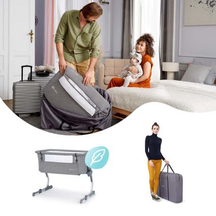 KINDERKRAFT - Baby crib UNO UP dark grey