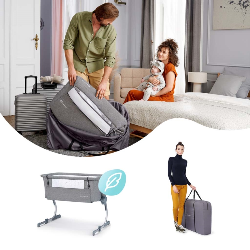 KINDERKRAFT - Baby crib UNO UP dark grey