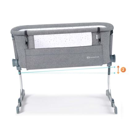 KINDERKRAFT - Baby crib UNO UP dark grey