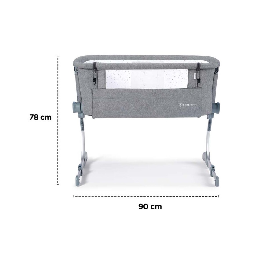 KINDERKRAFT - Baby crib UNO UP dark grey