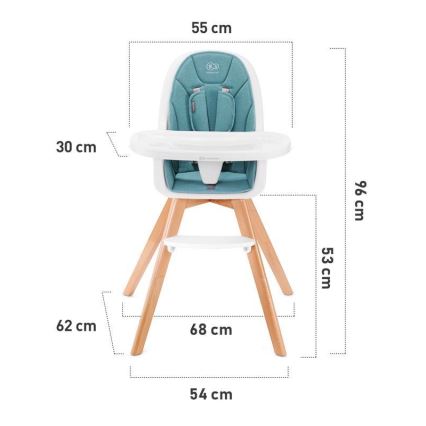 KINDERKRAFT - Baby dining chair 2in1 TIXI pink