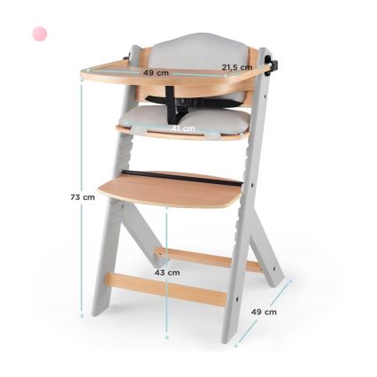 KINDERKRAFT - Baby dining chair with upholstery ENOCK grey