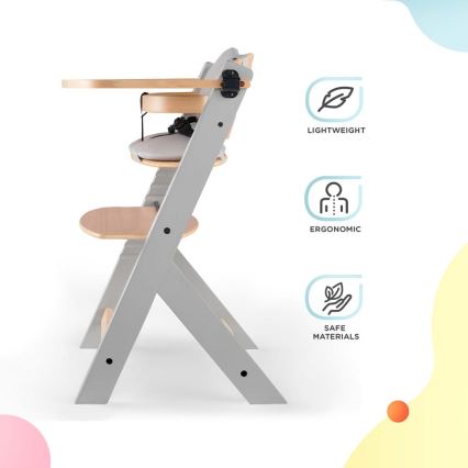 KINDERKRAFT - Baby dining chair with upholstery ENOCK grey