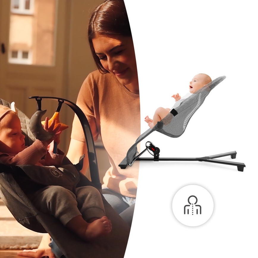 KINDERKRAFT - Baby lounger MIMI grey