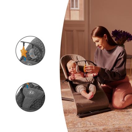 KINDERKRAFT - Baby lounger MIMI grey