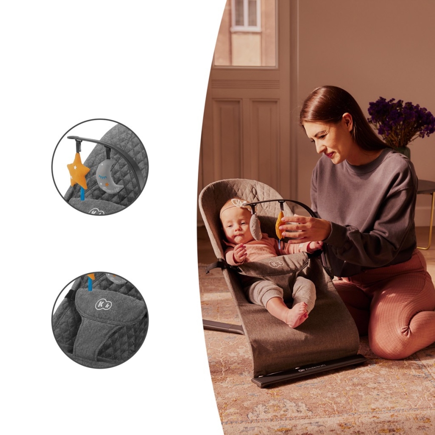 KINDERKRAFT - Baby lounger MIMI grey