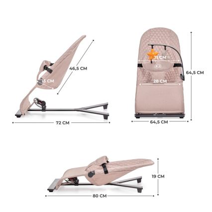 KINDERKRAFT - Baby lounger MIMI pink