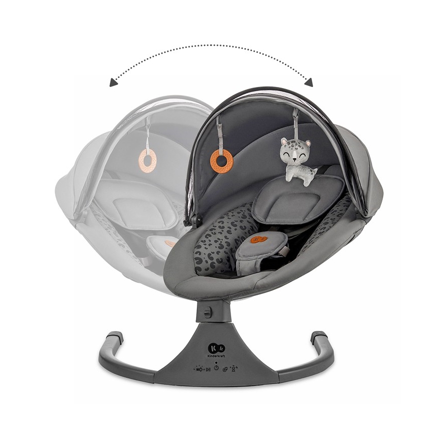 KINDERKRAFT - Baby rocker with melody 2in1 LUMI dark grey