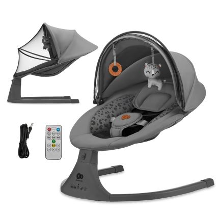 KINDERKRAFT - Baby rocker with melody 2in1 LUMI dark grey