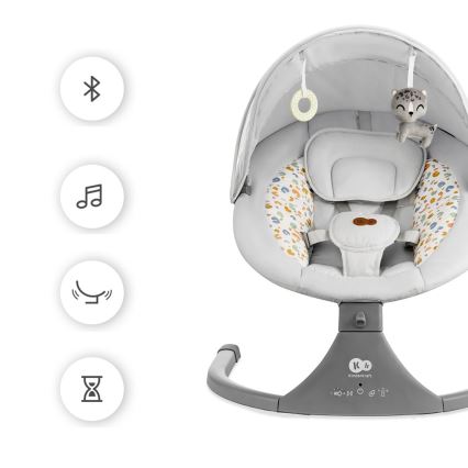 KINDERKRAFT - Baby rocker with melody 2in1 LUMI light grey