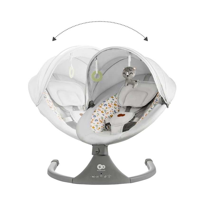 KINDERKRAFT - Baby rocker with melody 2in1 LUMI light grey