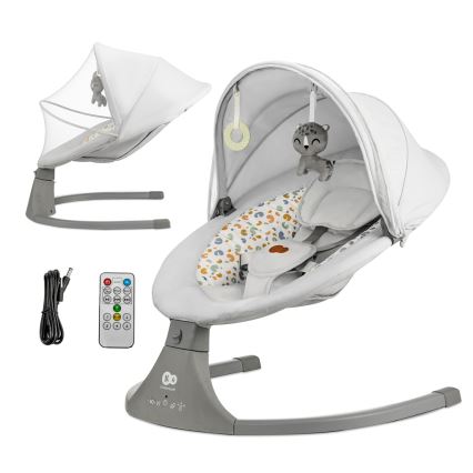 KINDERKRAFT - Baby rocker with melody 2in1 LUMI light grey