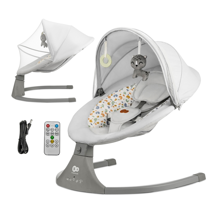 KINDERKRAFT - Baby rocker with melody 2in1 LUMI light grey