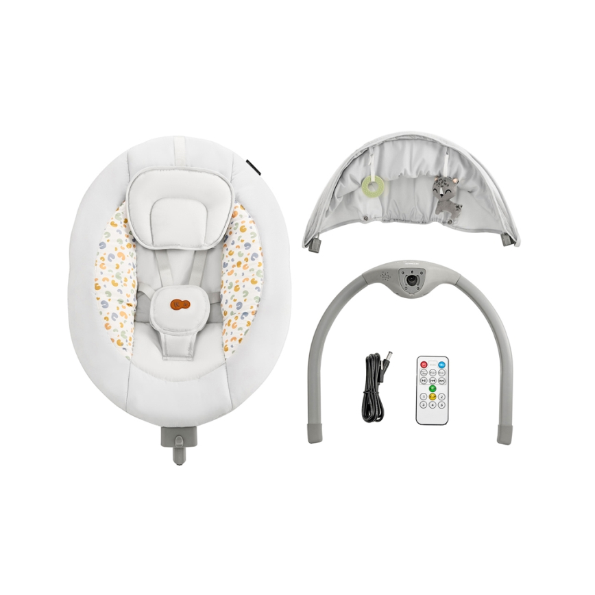 KINDERKRAFT - Baby rocker with melody 2in1 LUMI light grey