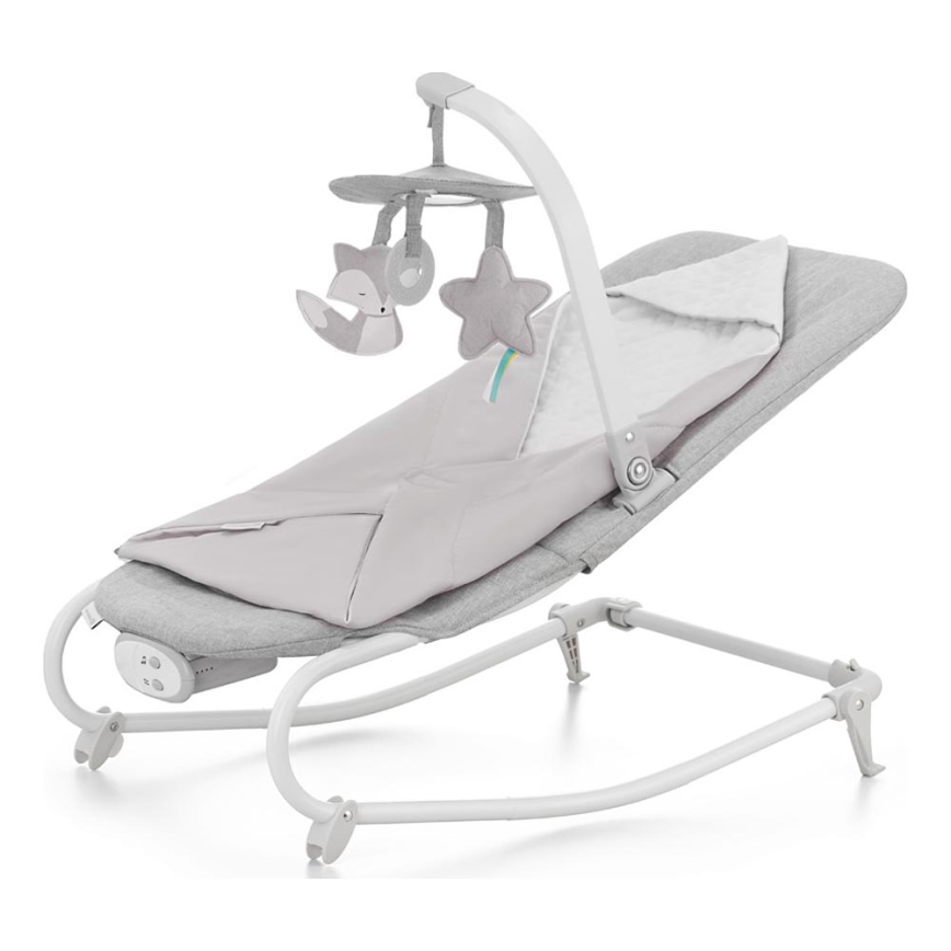 KINDERKRAFT - Baby vibrating rocker with a melody FELIO 2 grey