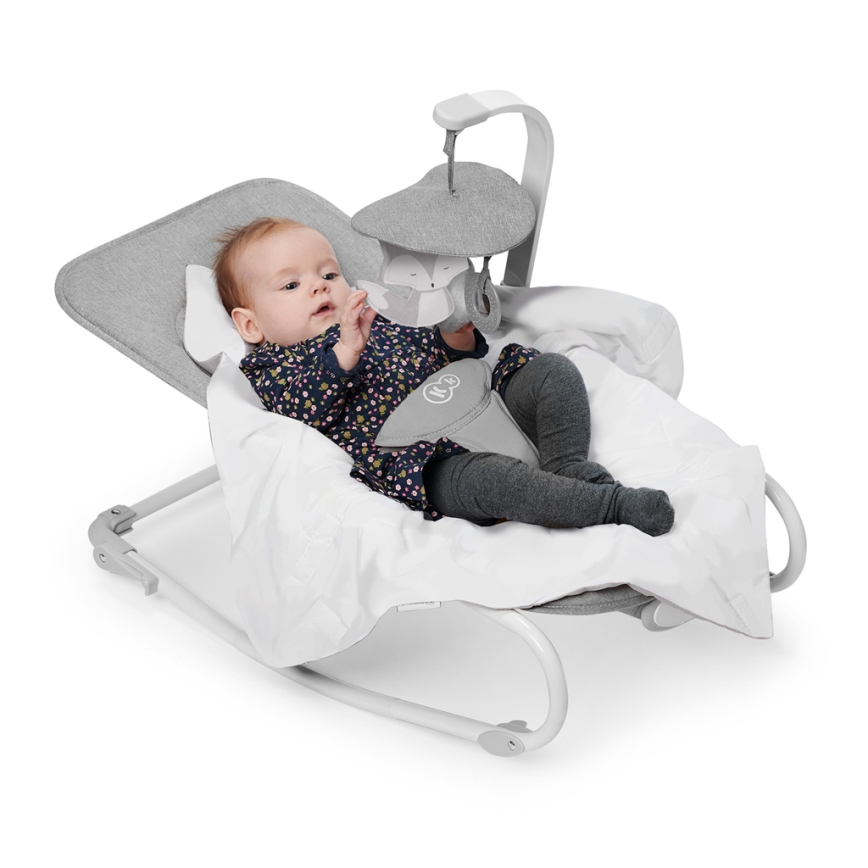 KINDERKRAFT - Baby vibrating rocker with a melody FELIO 2 grey