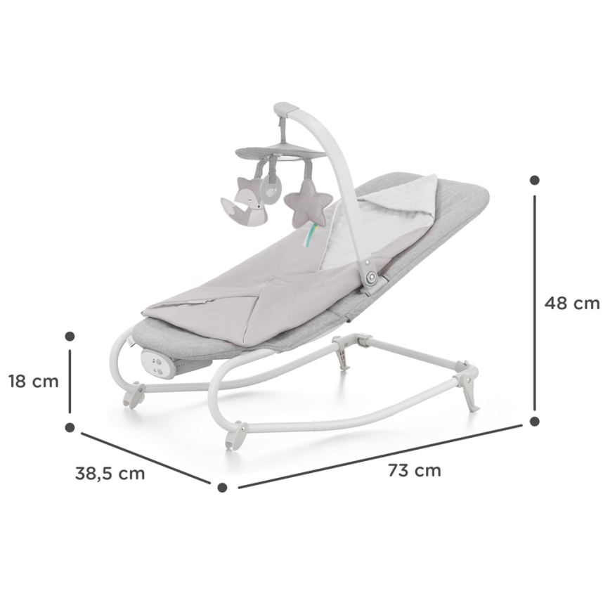 KINDERKRAFT - Baby vibrating rocker with a melody FELIO 2 grey