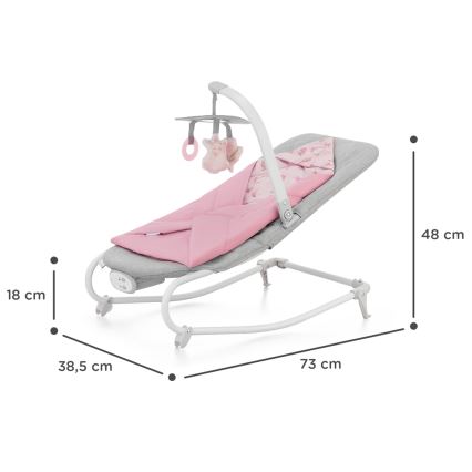 KINDERKRAFT - Baby vibrating rocker with a melody FELIO 2 pink