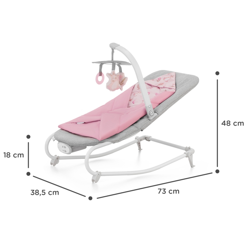 KINDERKRAFT - Baby vibrating rocker with a melody FELIO 2 pink