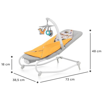 KINDERKRAFT - Baby vibrating rocker with a melody FELIO 2 yellow