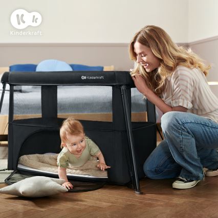 KINDERKRAFT - CAMI 3-in-1 Travel Cot, Black