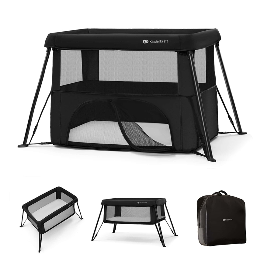 KINDERKRAFT - CAMI 3-in-1 Travel Cot, Black