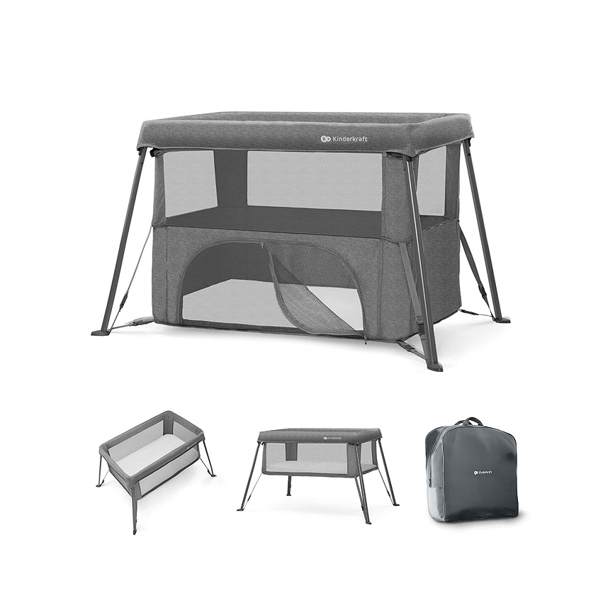 KINDERKRAFT - CAMI Travel Cot, Gray